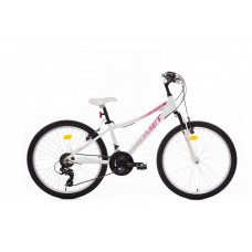 Bērnu velosipēds Romet Jolene 24″ Alu 13"/S White-Pink
